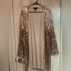 Rose gold sequin cardigan